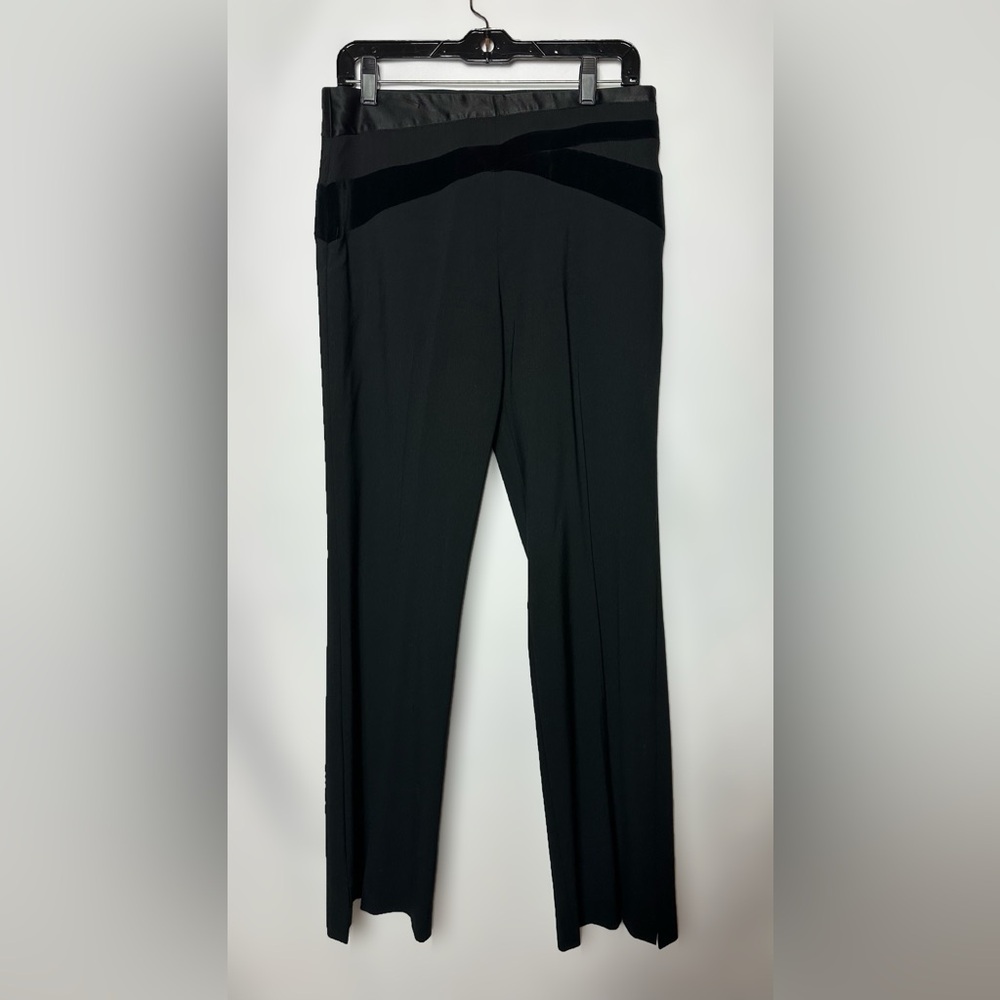 BCBGMAXAZRIA Elegant Black Pants Business Casual With Velvet